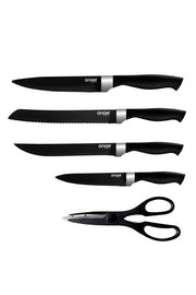 SET X 4 CUCHILLOS + TIJERAS CON BASE